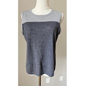 Talbots Bicolor Pure 100% Italian Merino Wool Pullover Sweater Women Sz L Petite